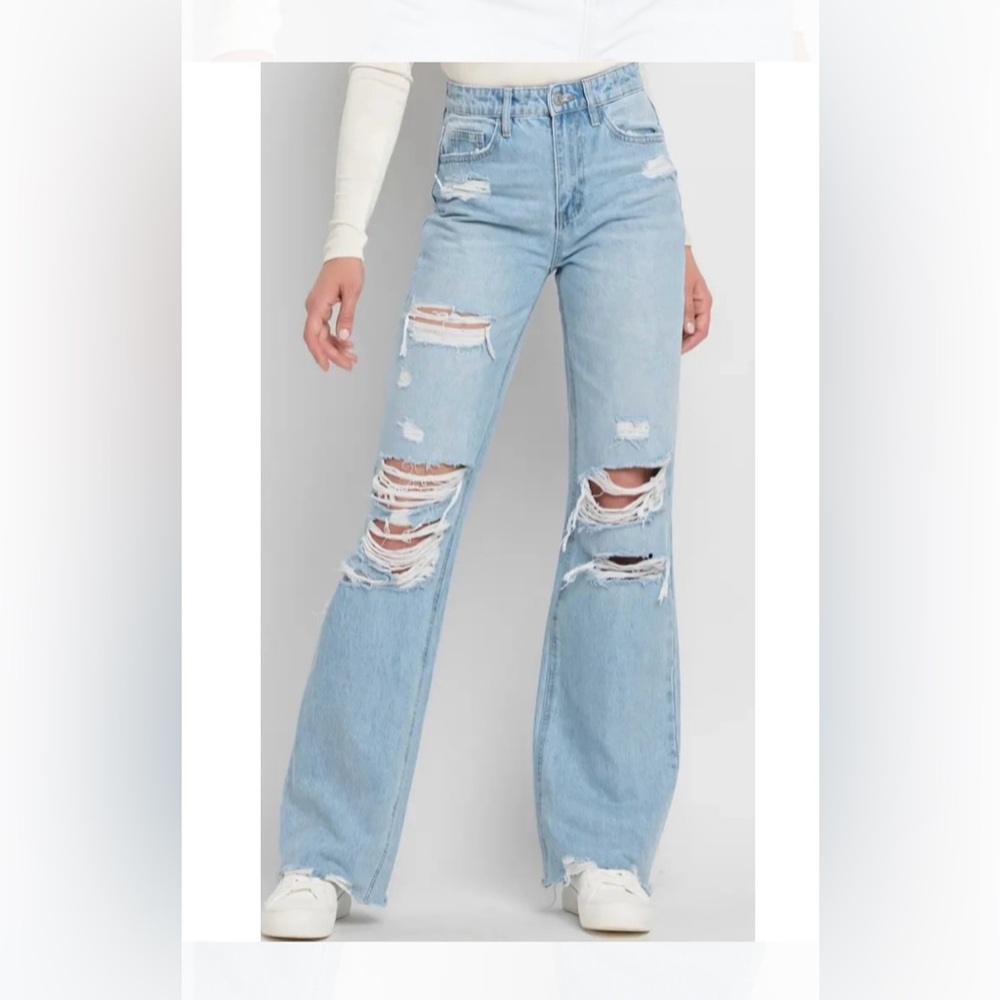 FLYING MONKEY VINTAGE SUPER HIGH RISE FLARE JEANS F4535